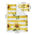 thumbnail image 5 of Sunflowers on Yellow Stripes Duvet Cover and Pillowcase Set for Single Bedding, Bedroom Accessories for Kids Teens, 5 of 5