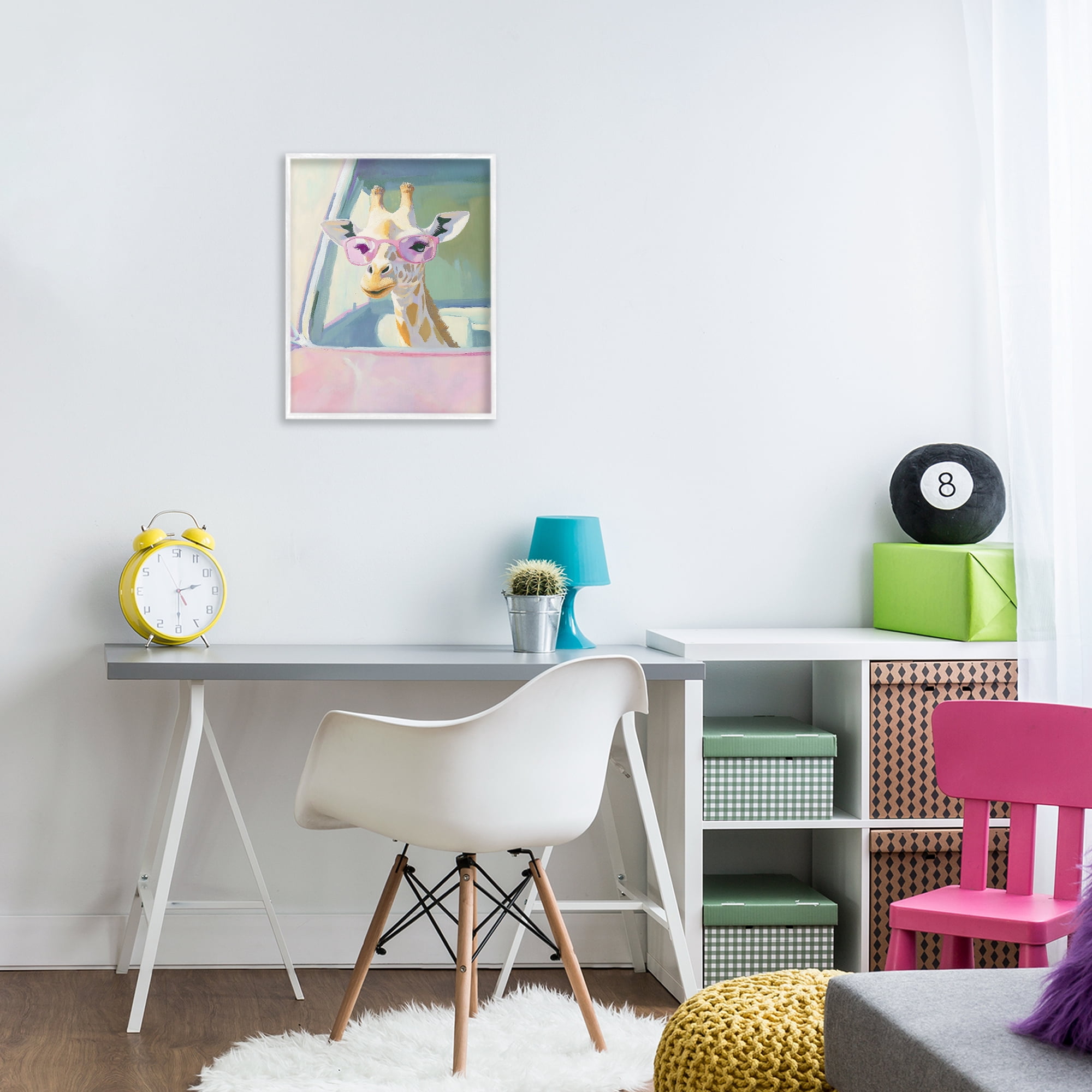 Stupell Industries Giraffe Car Ride White Framed Giclee Art, design by The Prints Vibe