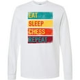 thumbnail image 3 of Inktastic Chess Player Eat Sleep Chess Repeat Long Sleeve T-Shirt, 3 of 5