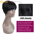 thumbnail image 6 of QUEENTAS 9" Human Hair Wig Short Wigs for Women Glueless Wigs Human Hair Black Wigs Pixie Cut Wigs with Bangs, 6 of 7