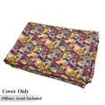 thumbnail image 5 of Colorful Floor Pillow Lounger Cover, Random Triangles Vibrant Composition Geometrical Modern Design, Nap Mat Printed Fabric Case for 5 Pillows, 88" x 27", Multicolor, by Ambesonne, 5 of 5