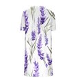 thumbnail image 4 of GaThRRgYP Dresses for Women 2025 Elegant Classy,Womens Summer Pockets Printing Dresses Loose V-Neck Short Sleeve Dresses Purple L, 4 of 5