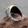 thumbnail image 4 of K-KED Nordic Trend Viking Odin Triangle Rune Men's Stainless Steel Rings Sizes 7-13-Silver-7, 4 of 6