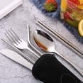 thumbnail image 3 of Outdoor Portable Stainless Steel Cutlery Set - Half Flower - Seven-piece Straw Set, 3 of 5