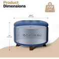 thumbnail image 2 of Hyxoo Round Ottoman, Ottoman with Storage, 24.5 Dia. x 17 H Inches Foot Rest Stool with Legs for Bedroom, Living Room, Decorative Home Furniture-24.5"D x 24.5"W x 17"H-Navy Blue, 2 of 9