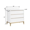 thumbnail image 3 of ANGELES HOME36" Bathroom Vanity with Sink, Freestanding Wooden Bathroom Makeup Cabinet W/ 3 Soft-Close Drawers and Backsplash, Solid Wood Frame Bathroom Vanity (White), 3 of 11