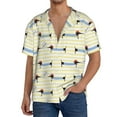 thumbnail image 7 of Lsque Dachshund Dog Puppy print Men's Cuban Collar Short Sleeve Shirt Summer Beachwear Casual Button Down Fashionable Vacation Leisure Shirt-XX-Large, 7 of 7