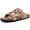 Apricot, variant on Litfun Women's Cork Footbed Sandals with Arch Support Slip-on Slide Sandals with Adjustable Buckles, Brown
