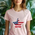 thumbnail image 5 of Unisex Graphic T-Shirt, USA Flag Star Design, Patriotic Red White Blue Tee, Light Blue, Size 2XL, 5 of 6
