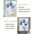 thumbnail image 3 of Blue Flowers Tie Up Curtains for Window, Thermal Insulated Balloon Shade Adjustable Rod Pocket Curtains Valance Panels for Kitchen Bathroom Cafe 52 x 63 Simple Gradient Tulip Floral Branches, 3 of 6
