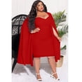thumbnail image 4 of AURA Women Plus Size Long Sleeve Irregular Dress High Waist Fall Winter Casual Elegant Dress, 4 of 6