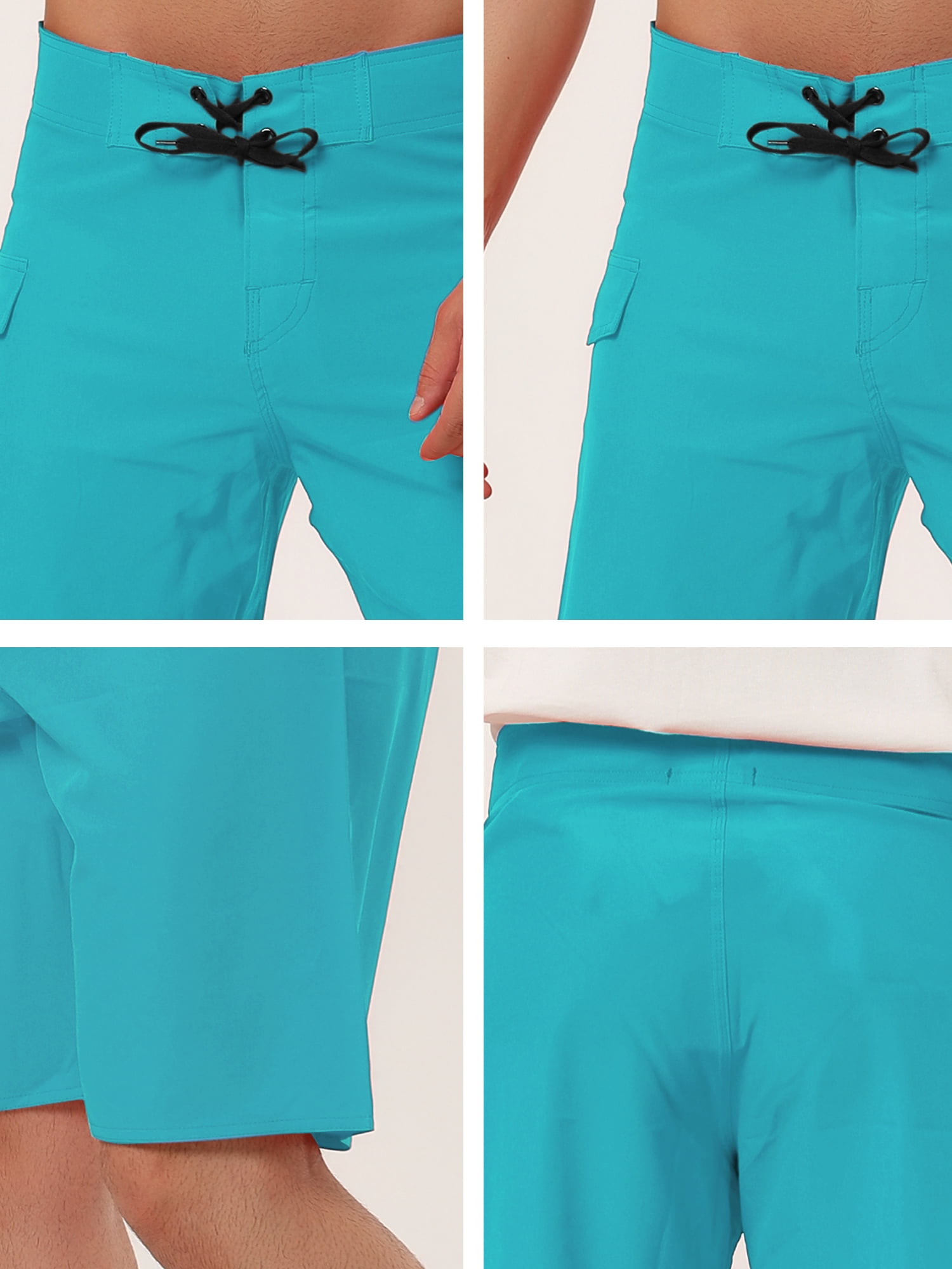 INSPIRE CHIC Men's Shorts Drawstring Swim Shorts Elastic Waist Board Shorts