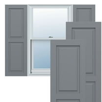 Ekena Millwork 12"W x 69"H True Fit PVC Two Equal Raised Panel Shutters, Ocean Swell (Per Pair - Hardware Not Included)
