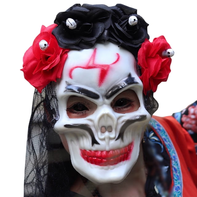 Día De Los Muertos Halloween Cara Completa Sombreros Accesorios Para Disfraces Maquillaje Para Fiestas Accesorios Divertidos Para Cosplay