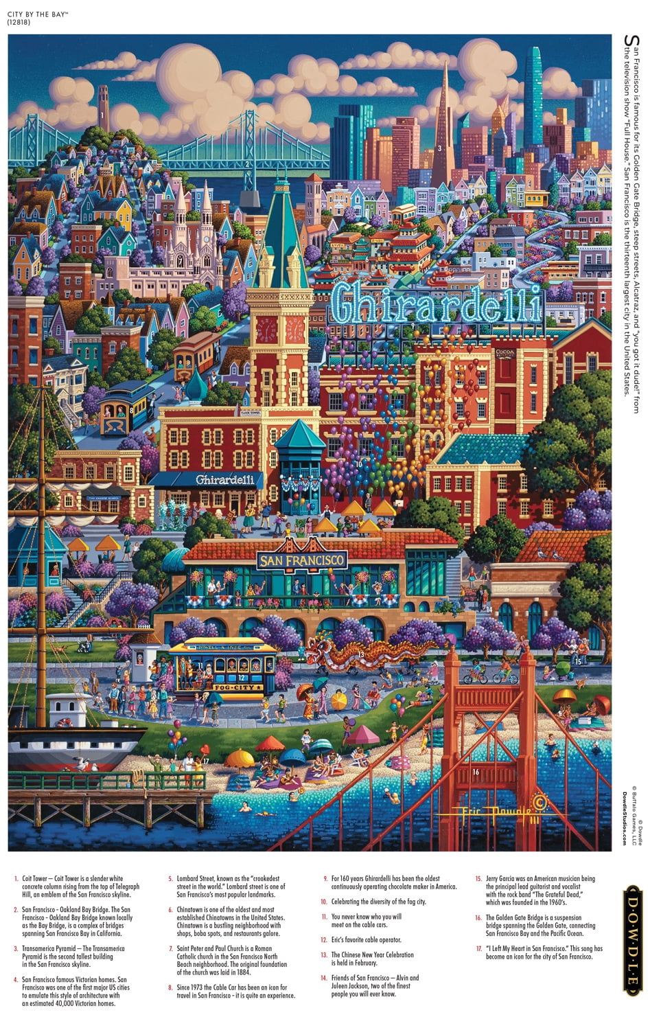 Buffalo Games 1000-Piece Dowdle City By the Bay Interlocking Jigsaw Puzzle