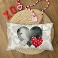 thumbnail image 2 of Valentines Day Pillow Covers 12 x 20 Inch Grey Red Heart Love Valentines Day Pillows Wedding Anniversary Holiday Throw Lumbar Pillow Cases Romantic Home Sofa Couch Decor Pillowcases, 2 of 6