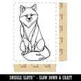 thumbnail image 2 of Fox Artsy Contour Line Rectangle Rubber Stamp Stamping Scrapbooking Crafting - Large 2.5in, 2 of 7