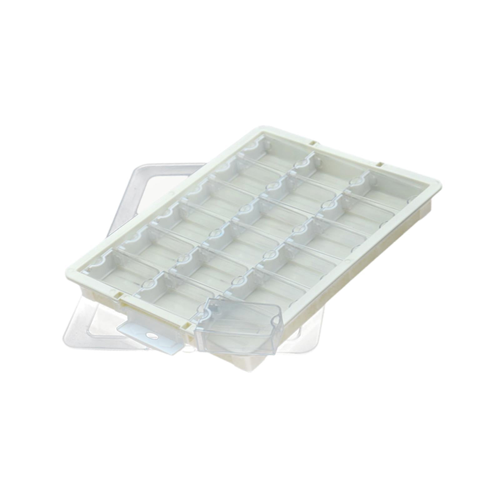 QccHieUs Bead Storage Box Bead Organizer Box with Lid Portable with Compartments Supplies 18 Grid