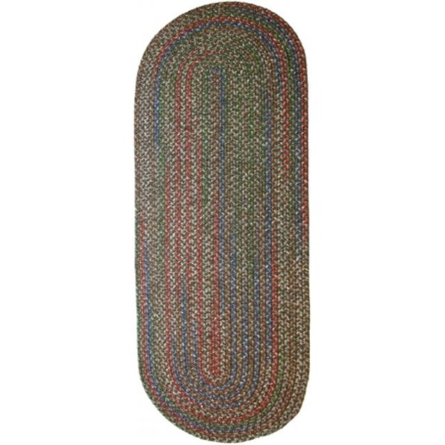 Rhody Rug KA23R024X096 Katie 2 x 8 ft. Multi Indoor-Outdoor Oval Braided Rug, Dark Taupe