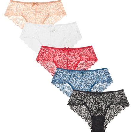 

Basic Women Lace Briefs Panties Sexy Underwear Pack of 5 SIZE S