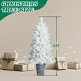 thumbnail image 7 of Tcbosik White Artificial Christmas Tree, 4ft Unlit Potted PVC Xmas Tree with 200 Branches & Metal Stand, Minimalist Holiday Decor for Living Room, Office & Entryway, 7 of 7