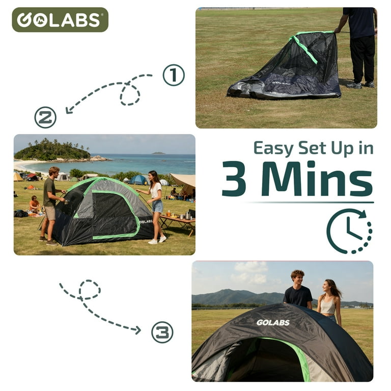 Go Glamping G・G PUP 2.0 TC Golabs CT1 2-Person Waterproof Dome Tent for 2 Adults - Walmart.com
