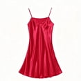 thumbnail image 7 of Oksale Satin Nightgowns for Women Soft Comfort Spaghetti Straps Mini Pajama Dress Casual V Neck Slip Dress for Home Red, 7 of 7