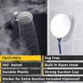thumbnail image 2 of Fogless Shaving Shower Mirror - with Suction Cup, Shower and Rotating Shaver Holder, Small Mirror, Shower Accessory, Bathroom Mirror, Bathroom Accessory, Razor Holder (Clear), 2 of 5