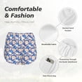 thumbnail image 4 of Gukieu white Skull blue daisy Print Women's Sports Shorts with Drawstring Elastic Waistband for Running, Yoga, Fitness-XX-Large, 4 of 7