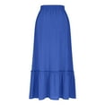 thumbnail image 5 of Aofany Women Plus Size Long Midi Skirts Elastic High Waist A Line Ruffle Swing Beach Midi Skirt, 5 of 8