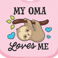 thumbnail image 4 of Inktastic My Oma Loves Me with Sloth and Hearts Boys or Girls Baby Bib, 4 of 4