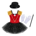 thumbnail image 3 of TiaoBug Kids Girls Circus Costume Sequins Leotard Dress Halloween Party Dress Up Red 3, 3 of 7