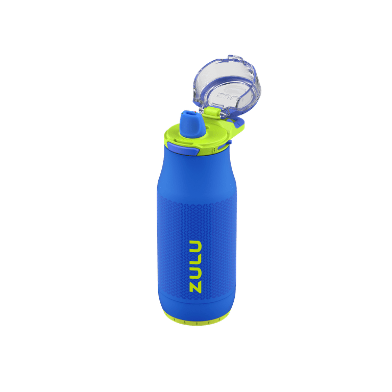 ZULU Chase Stainless Steel Leak Proof Kids Water Bottle with Anti-Microbial  Spout and Flip Lid, 14 oz, Touchdown Blue