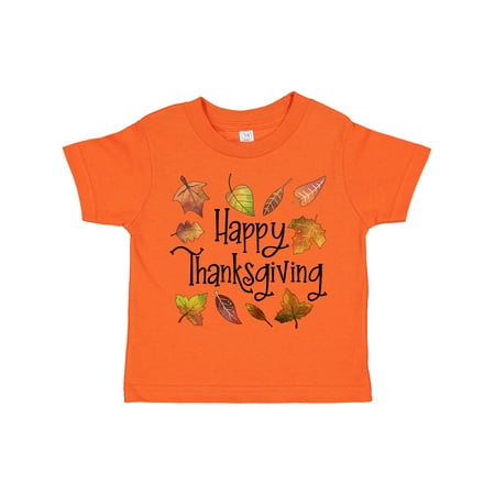 

Inktastic Happy Thanksgiving Fall Leaves Gift Toddler Boy or Toddler Girl T-Shirt