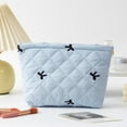 thumbnail image 5 of Versatile Bow Embroidered Makeup Storage Bag for Toiletries and Cosmetics Fashion Dumpling Design for Makeup and Lipstick Organization, 5 of 8