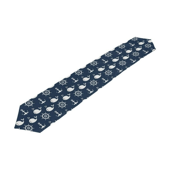 EREHome Mignon Chemin de Table Ancre Dophin Décoration Cuisine Bleu Océan Chemins de Table pour Maison Café Cuisine Table à Manger 13x90 Pouces