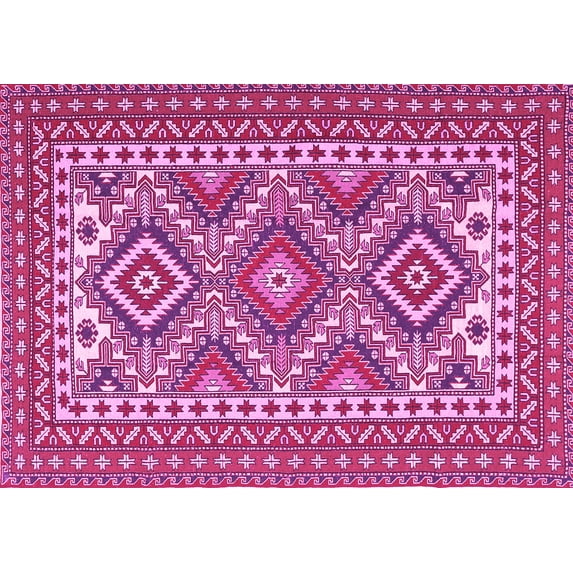 Ahgly Company Indoor Rectangle Persian Pink Traditional Area Rugs, 7' x 10'