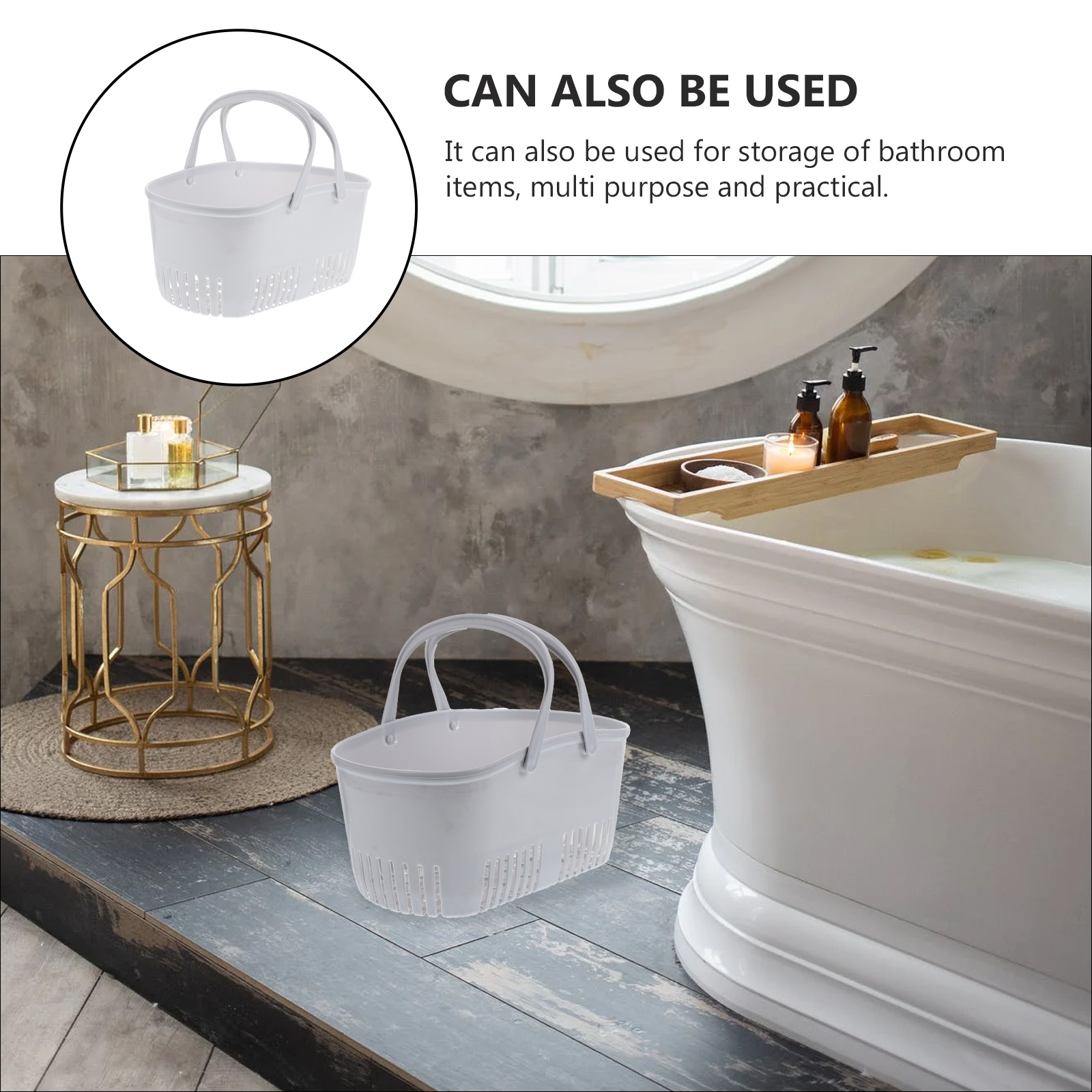 YSNOOWE Bathroom Storage Basket Grey Portable Shower Organizer with Stable Quality 3Pcs