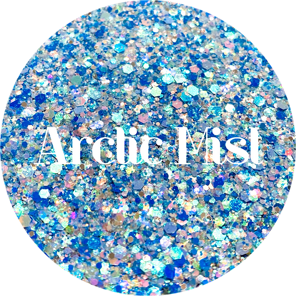 Glitter Heart Co. Glitter - High Quality Polyester Glitter - 1/2oz - Arctic Mist - Blue Chunky Mix