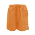 thumbnail image 5 of AKGEAMN Women's Solid Color High Waist Loose Casual Shorts with Pockets, Orange S-XXL, 5 of 5