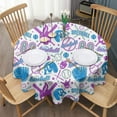 thumbnail image 3 of Colorful Baseball Icons Pattern Round Tablecloth 60"x60",Wrinkle Wipeable Table Cloth for Kitchen Dining Room Picnic Patio Party, 3 of 6