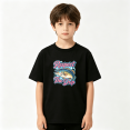 thumbnail image 2 of Respect The Drip Bass Fishing Boys Graphic Tee, Cool Retro 100% Cotton Kids Short Sleeve T-Shirt 4-13Y, 2 of 5