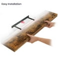 thumbnail image 4 of Ballucci 36" Floating Shelves, 2-Pack Wood Wall Shelf Set with Invisible Brackets, 8" Deep, Rustic Brown, 4 of 9