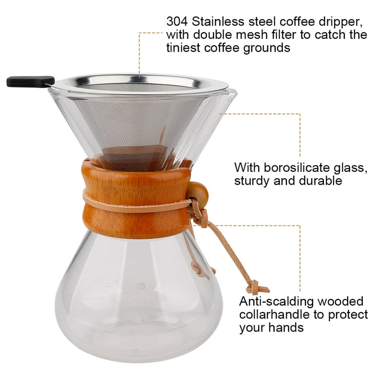400ml Coffee Drip Filter Pot Borosilicate Glass Coffee Dripper