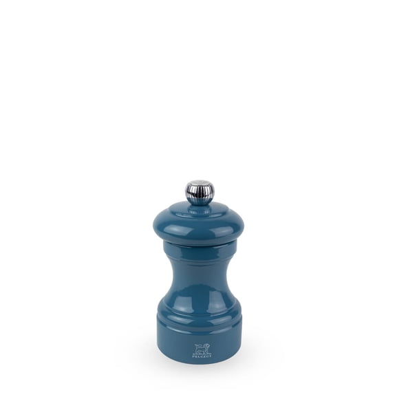 Salero Peugeot Bistro de 10 cm, ajustable, madera de haya azul