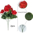 thumbnail image 2 of 2pcsArtificial Geraniums Silk Flowers Outdoor Artificial Red Geranium Bush Faux Flowers Red Geraniums for Floral Home Decor Indoor Garden Patio Grave Cemetary Vase Table Centerpiece, 2 of 5