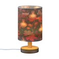 thumbnail image 2 of Lamp Printed Gifts Table Lamp USB Bedside Desk Nightstand Lamp Wood Base for Bedroom Living Room Office Desk College Dorm Light Bulbs and Maple Leaves, 2 of 7