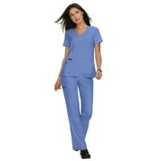 Koi Becca V Neck Scrub Top, True Ceil, XS