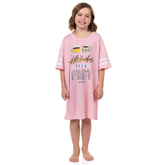 Gilmore Girls Life's Short Talk Fast Girl's Varsity Nightgown Sleep Short-Sleeve Pajama Shirt