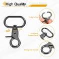 thumbnail image 4 of Uxcell 6 Pack Swivel Snap Hook, 25mm(1") Trigger Snap Heavy Duty Metal Lobster Claw Clasp Lanyard Clips for Straps Bags Belting Leathercraft, Gun Black, 4 of 6